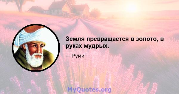 Земля превращается в золото, в руках мудрых.