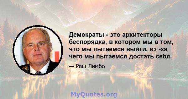 Демократы - это архитекторы беспорядка, в котором мы в том, что мы пытаемся выйти, из -за чего мы пытаемся достать себя.