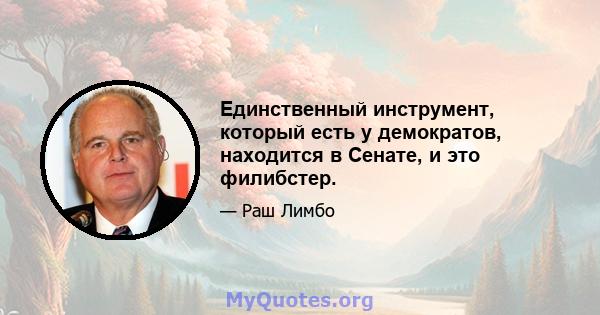 Единственный инструмент, который есть у демократов, находится в Сенате, и это филибстер.