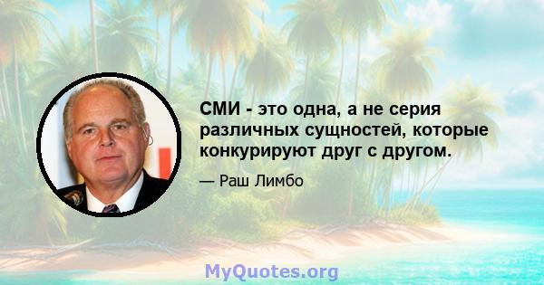 СМИ - это одна, а не серия различных сущностей, которые конкурируют друг с другом.