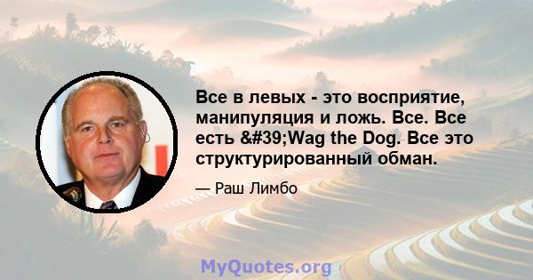 Все в левых - это восприятие, манипуляция и ложь. Все. Все есть 'Wag the Dog. Все это структурированный обман.