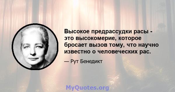 Высокое предрассудки расы - это высокомерие, которое бросает вызов тому, что научно известно о человеческих рас.