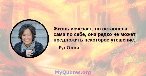 Жизнь исчезает, но оставлена ​​сама по себе, она редко не может предложить некоторое утешение.