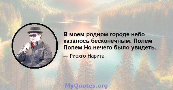 В моем родном городе небо казалось бесконечным. Полем Полем Но нечего было увидеть.