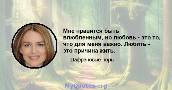 Мне нравится быть влюбленным, но любовь - это то, что для меня важно. Любить - это причина жить.