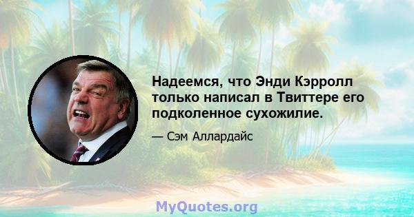 Надеемся, что Энди Кэрролл только написал в Твиттере его подколенное сухожилие.