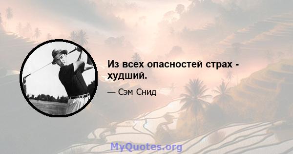 Из всех опасностей страх - худший.