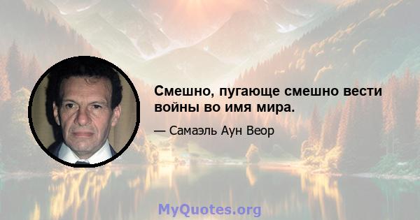 Смешно, пугающе смешно вести войны во имя мира.