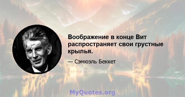 Воображение в конце Вит распространяет свои грустные крылья.