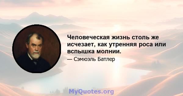 Человеческая жизнь столь же исчезает, как утренняя роса или вспышка молнии.