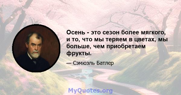 Осень - это сезон более мягкого, и то, что мы теряем в цветах, мы больше, чем приобретаем фрукты.