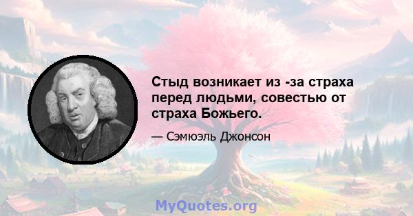 Стыд возникает из -за страха перед людьми, совестью от страха Божьего.