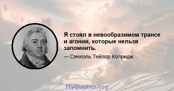 Я стоял в невообразимом трансе и агонии, которые нельзя запомнить.