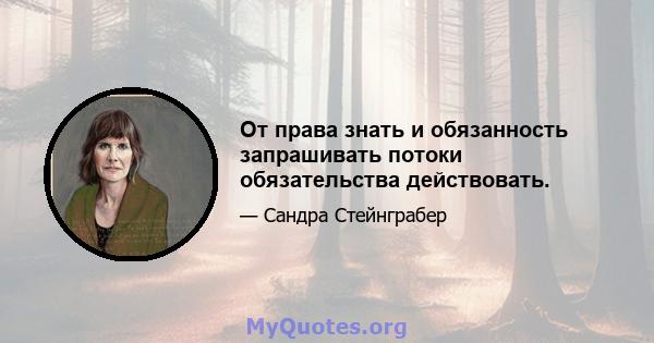 От права знать и обязанность запрашивать потоки обязательства действовать.