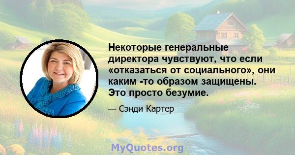 Некоторые генеральные директора чувствуют, что если «отказаться от социального», они каким -то образом защищены. Это просто безумие.