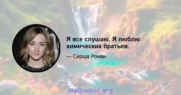 Я все слушаю. Я люблю химических братьев.