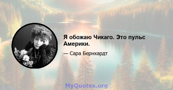 Я обожаю Чикаго. Это пульс Америки.