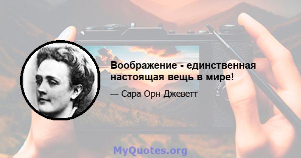 Воображение - единственная настоящая вещь в мире!