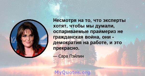 Несмотря на то, что эксперты хотят, чтобы мы думали, оспариваемые праймериз не гражданская война, они - демократия на работе, и это прекрасно.