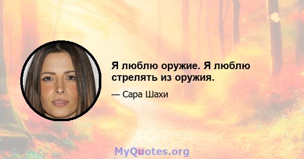 Я люблю оружие. Я люблю стрелять из оружия.