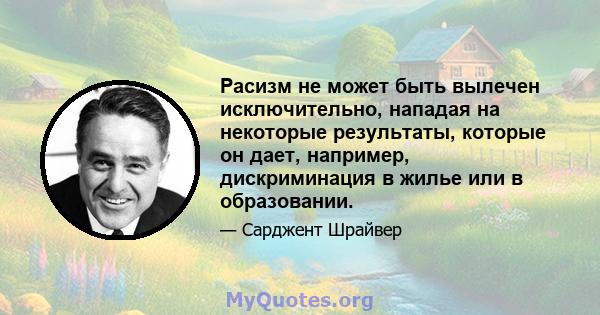 Расизм не может быть вылечен исключительно, нападая на некоторые результаты, которые он дает, например, дискриминация в жилье или в образовании.