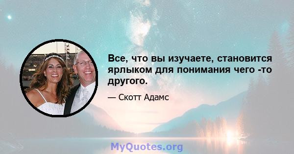 Все, что вы изучаете, становится ярлыком для понимания чего -то другого.