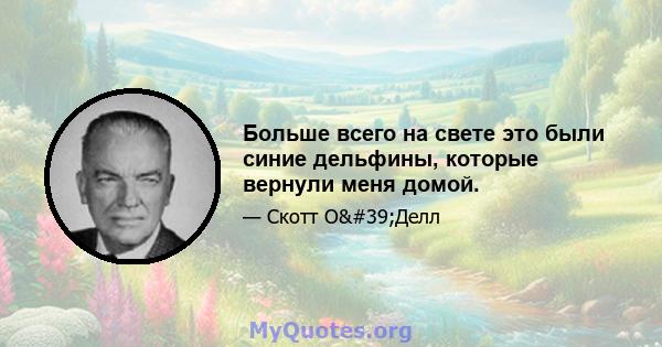 Больше всего на свете это были синие дельфины, которые вернули меня домой.