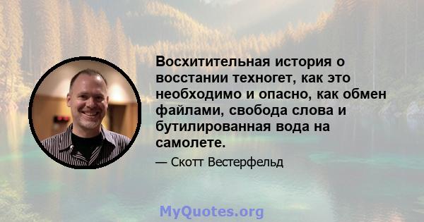 Восхитительная история о восстании техногет, как это необходимо и опасно, как обмен файлами, свобода слова и бутилированная вода на самолете.