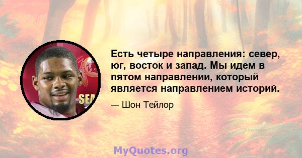 Есть четыре направления: север, юг, восток и запад. Мы идем в пятом направлении, который является направлением историй.