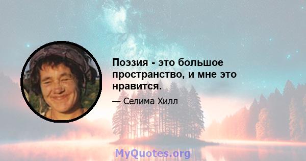 Поэзия - это большое пространство, и мне это нравится.