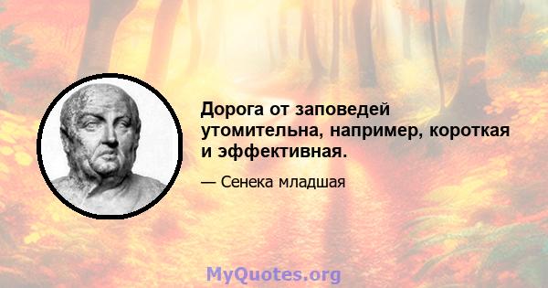 Дорога от заповедей утомительна, например, короткая и эффективная.