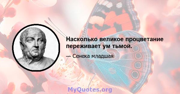 Насколько великое процветание переживает ум тьмой.