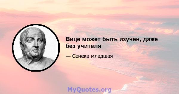 Вице может быть изучен, даже без учителя