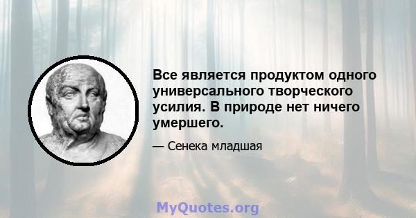 Все является продуктом одного универсального творческого усилия. В природе нет ничего умершего.