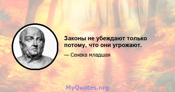 Законы не убеждают только потому, что они угрожают.