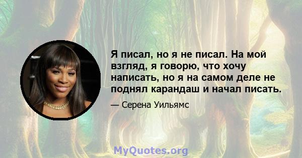 Я писал, но я не писал. На мой взгляд, я говорю, что хочу написать, но я на самом деле не поднял карандаш и начал писать.