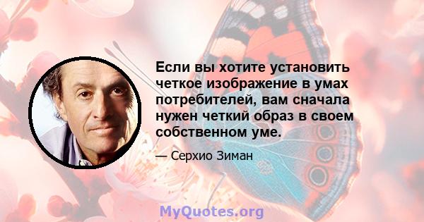 Если вы хотите установить четкое изображение в умах потребителей, вам сначала нужен четкий образ в своем собственном уме.