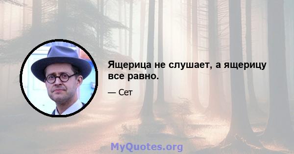 Ящерица не слушает, а ящерицу все равно.