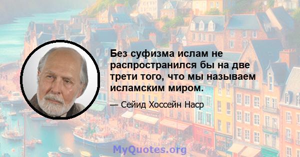 Без суфизма ислам не распространился бы на две трети того, что мы называем исламским миром.