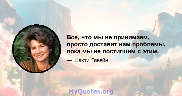 Все, что мы не принимаем, просто доставит нам проблемы, пока мы не постигшим с этим.