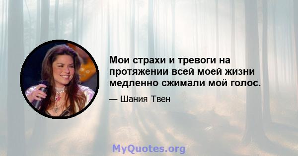 Мои страхи и тревоги на протяжении всей моей жизни медленно сжимали мой голос.