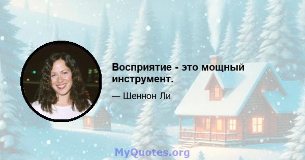 Восприятие - это мощный инструмент.