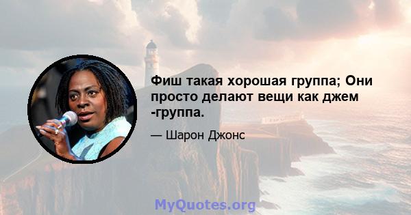 Фиш такая хорошая группа; Они просто делают вещи как джем -группа.