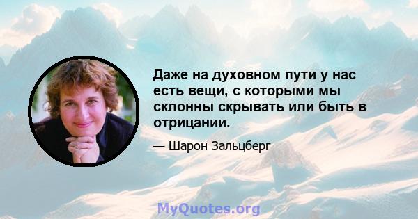 Даже на духовном пути у нас есть вещи, с которыми мы склонны скрывать или быть в отрицании.