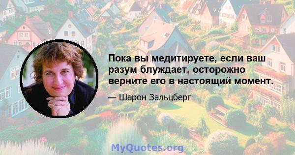 Пока вы медитируете, если ваш разум блуждает, осторожно верните его в настоящий момент.