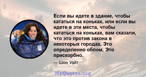 Если вы идете в здание, чтобы кататься на коньках, или если вы идете в эти места, чтобы кататься на коньках, вам сказали, что это против закона в некоторых городах. Это определенно облом. Это прискорбно.