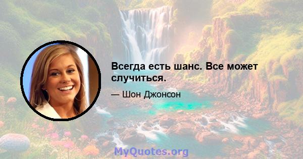 Всегда есть шанс. Все может случиться.