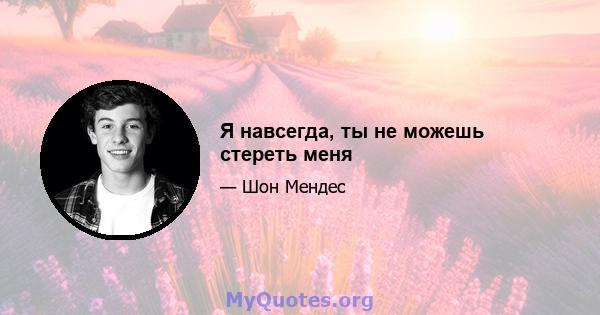 Я навсегда, ты не можешь стереть меня