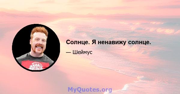 Солнце. Я ненавижу солнце.