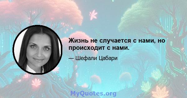 Жизнь не случается с нами, но происходит с нами.